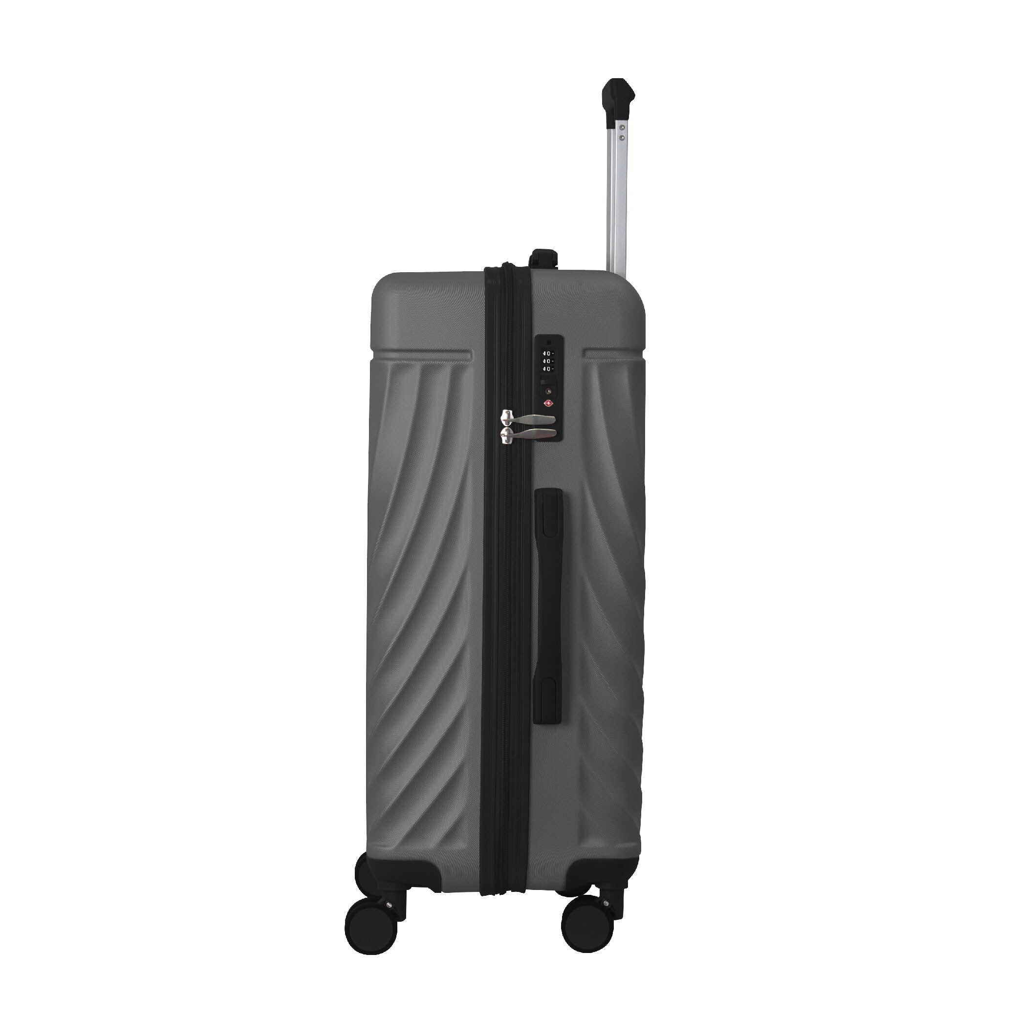 Luggage Sets ABS Hardshell 3pcs Luggage, Lightweight Durable Suitcase Sets Spinner Wheels Suitcase With TSA Lock 20''24''28'' Available(Grey Ash)_voghion.com